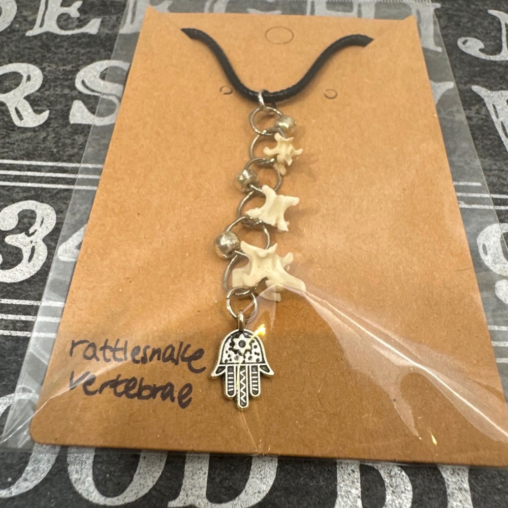 OOAK Handcrafted Taxidermy Oddities Animal Bone Pendant Necklace Snake Vertebrae